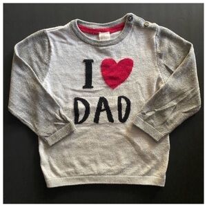 H&M I Heart/Love Dad Knit Sweater